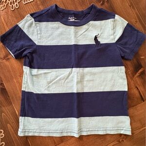 Ralph Lauren Baby Boys Striped Tee – Size 18M (Blue & Mint Green)